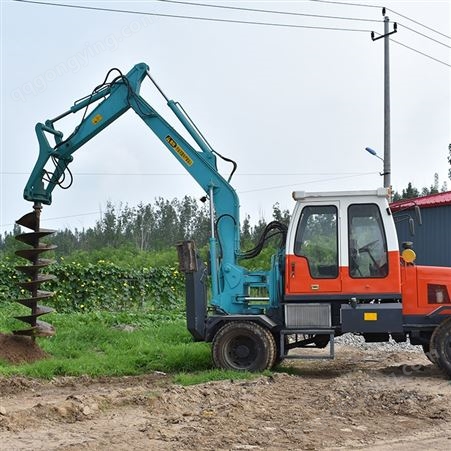 挖掘机改装挖洞机液压挖坑机500直径钻洞机勾机钻坑机久固