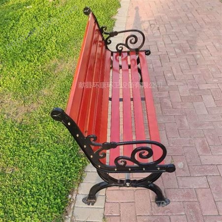 实木花园椅 公园园林长椅 铸铝花边座椅 防淋防晒美观耐用