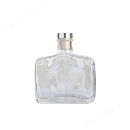 扁方形香薰瓶无火藤条空玻璃瓶子家居摆件密封香水瓶