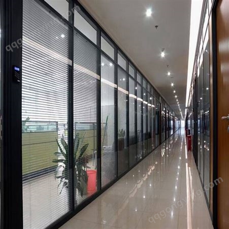 祥雅办公室玻璃隔断 超白双玻璃百叶隔音墙 活动展板 环保防火