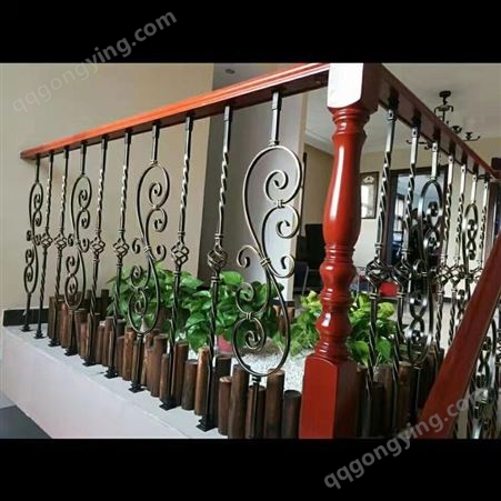 楼梯扶手栏杆立柱护栏实木室内家用简约现代别墅欧式配件花普罗盾