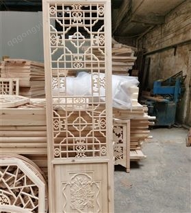 古建筑装修定制防腐木 实木花窗仿古门窗雕刻生产加工厂