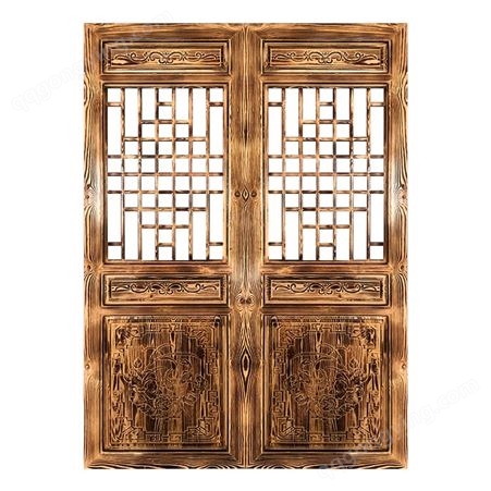中式实木大门 具有浓厚的装饰风味 既有现代气息 又不失古典韵味