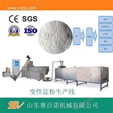 SLG65双螺杆预糊化变性淀粉生产设备 山东赛百诺 变性淀粉设备制造商