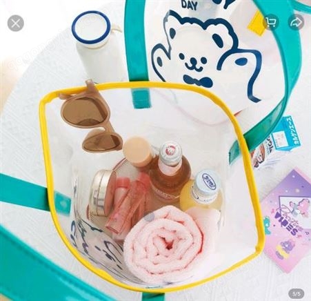 韩国卡通透明化妆包大容量洗漱包旅行便携收纳袋手提化妆品包