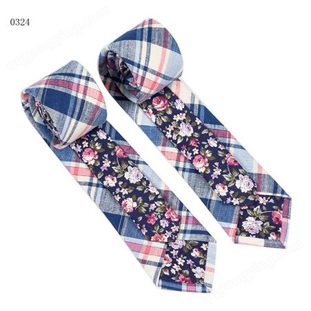 TONIVANI-507双面领带大小头拼接 绅士领带男士小花西装领带