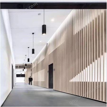 办公楼 酒店 木纹铝方通幕墙 免费设计 快速出样 润盈源厂定制