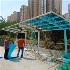 电车充电棚厂家 北京单边自行车棚 铝合金耐力板车篷