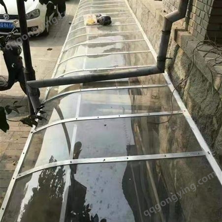 耐力板阳光板挡雨棚透明阳光板自行车棚  北京充电棚钢化玻璃雨棚