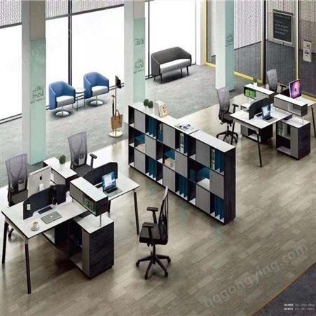 现代开会桌 组合办公桌 桃木色板式办公屏风桌定制